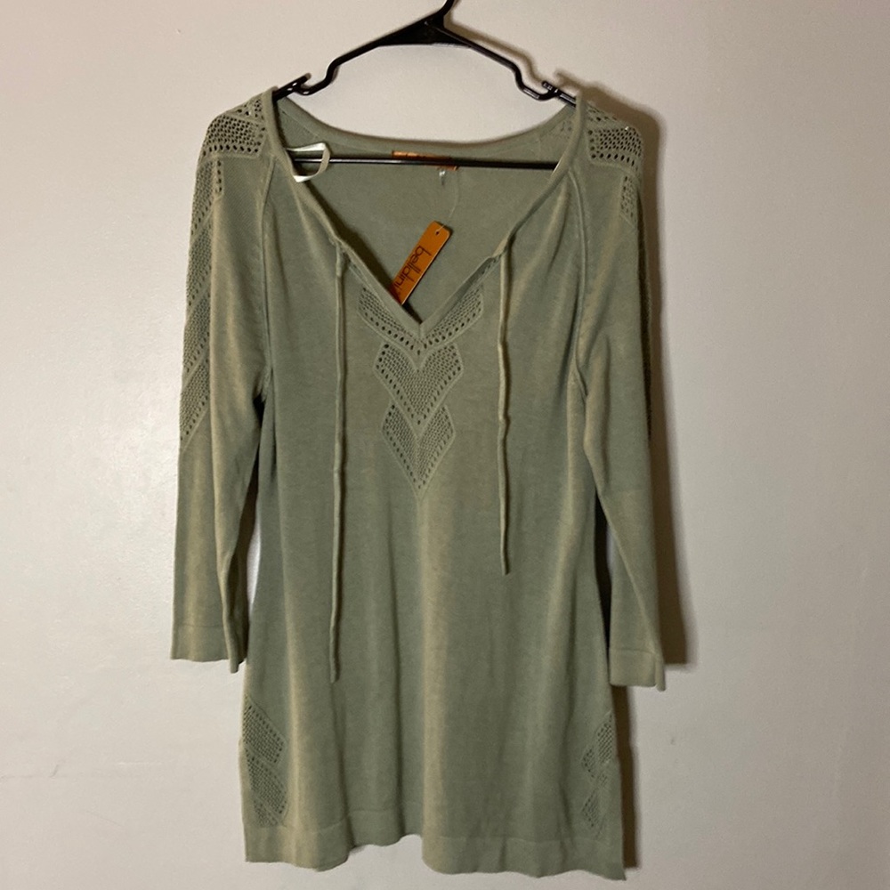 Belldini - Women’s Vneck Sweater - Colour is Sage - Size Medium